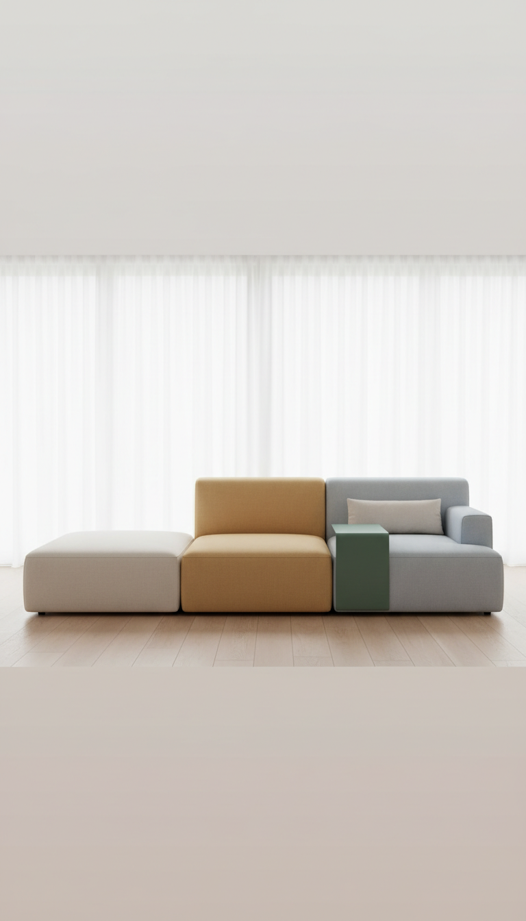 Modular Sofa with Stain-Resistant Fabric
